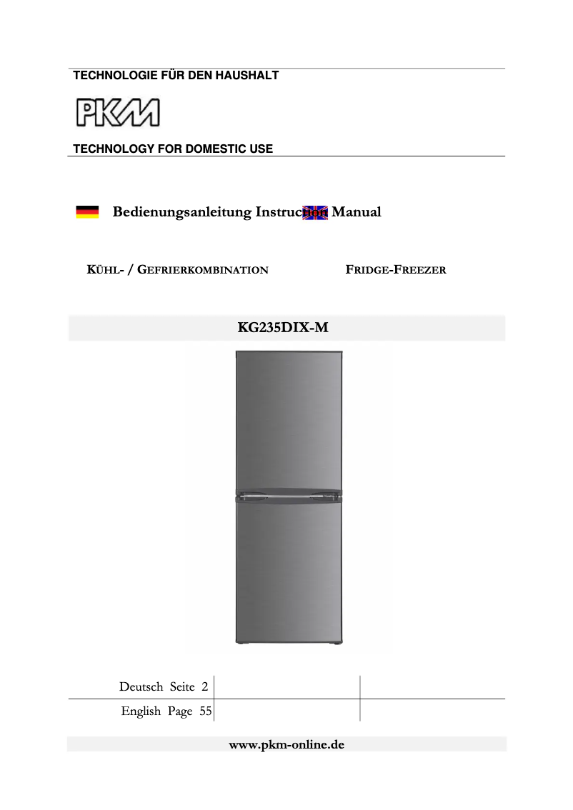 Image de la première page du manuel de l'appareil KG235DIX-M