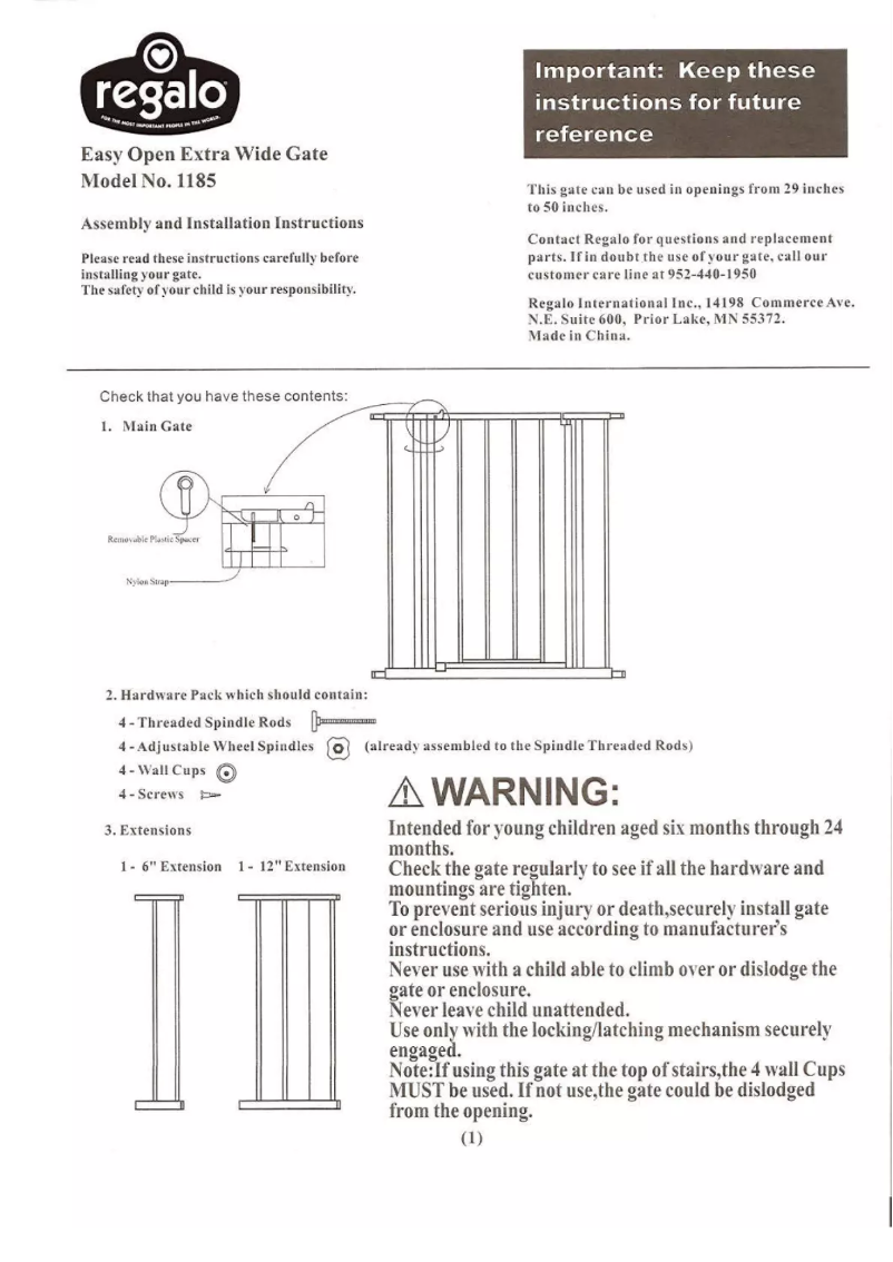 Page n°1 - Manuel utilisateur Regalo Easy Open 1185