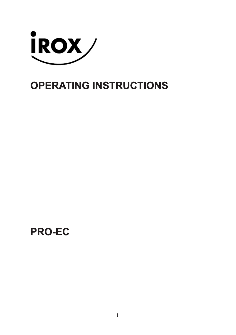 Page n°1 - Manuel utilisateur Irox PRO-EC