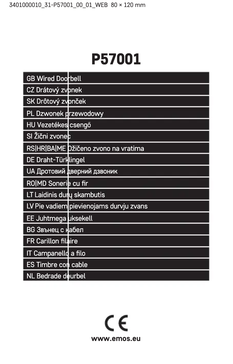 Image de la première page du manuel de l'appareil P57001