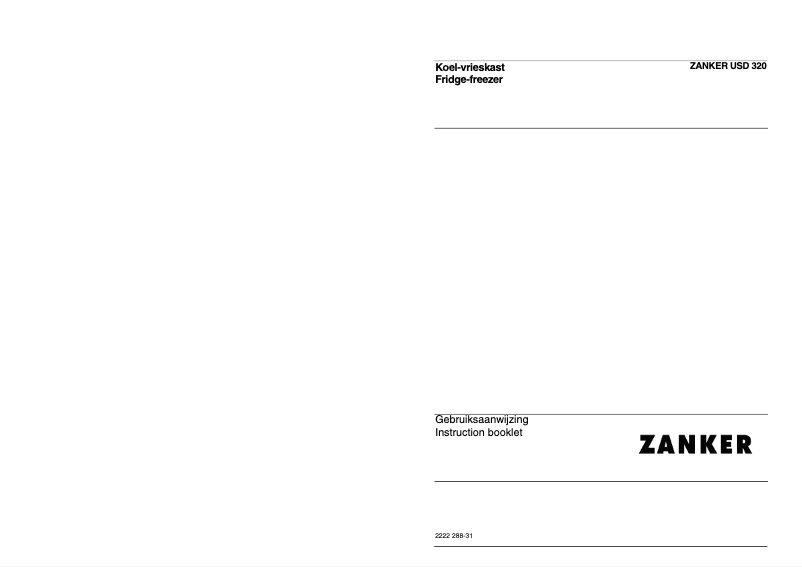 Page 1 de la notice Manuel utilisateur Zanker USD 320