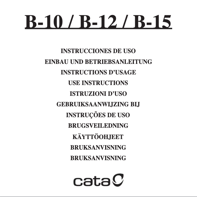 Page 1 of the manual User Manual CATA B-12