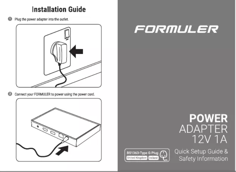 Página 1 del manual Manual de usuario Formuler UK Power adapter