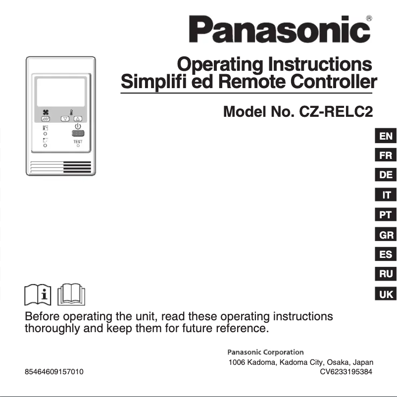 Page n°1 - Manuel utilisateur Panasonic CZ-RELC2