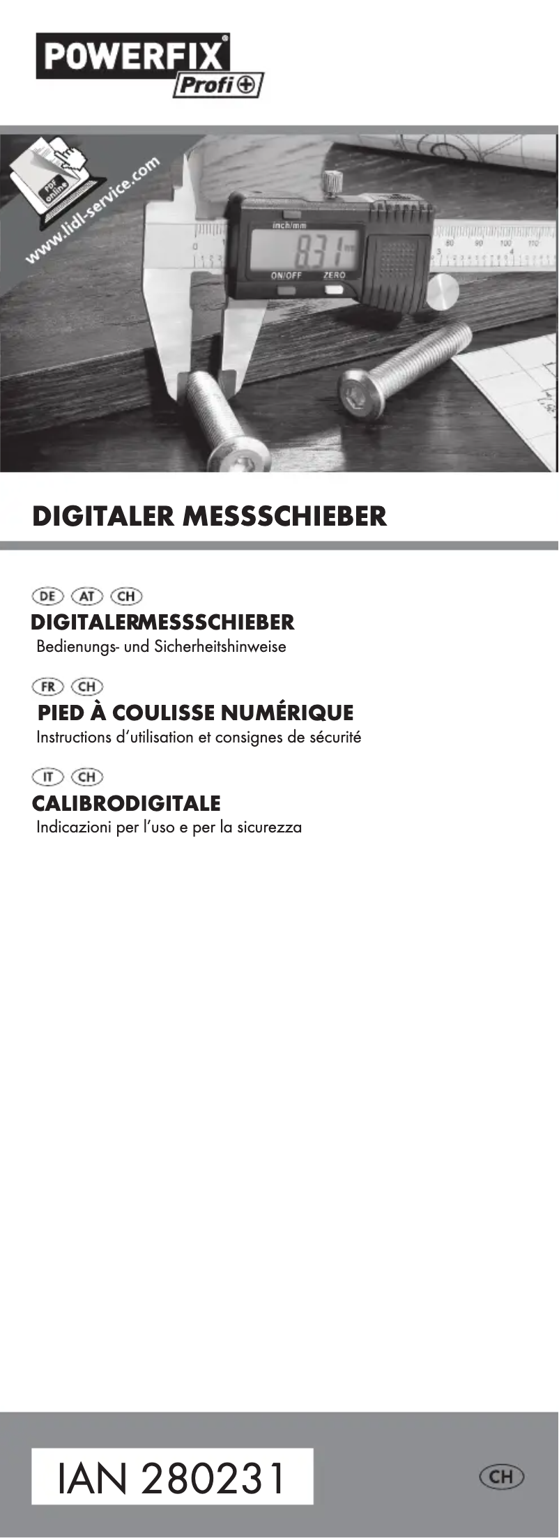 Image de la première page du manuel de l'appareil IAN 280231