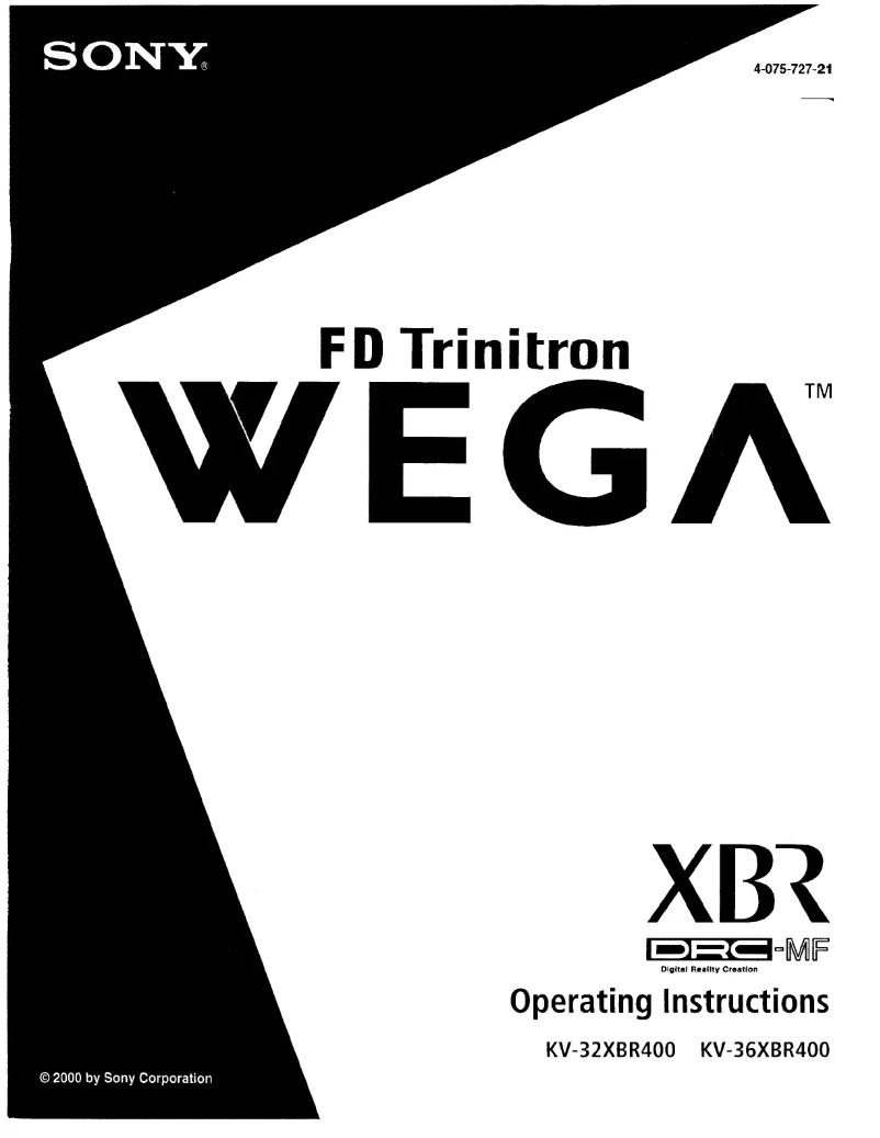 Page 1 de la notice Manuel utilisateur Sony KV-32XBR400