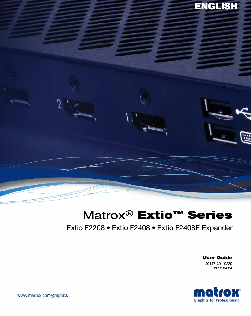 Page 1 de la notice Manuel utilisateur Matrox Extio F2208