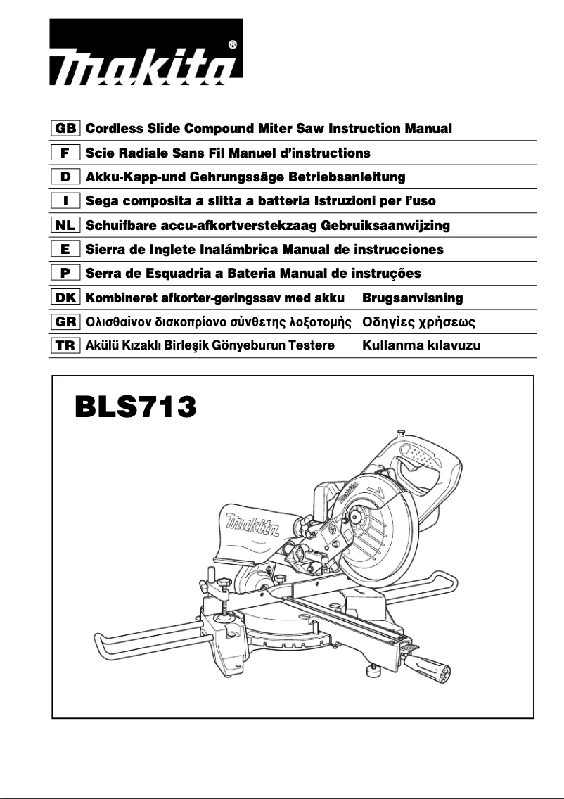 Page n°1 - Manuel utilisateur Makita BLS713