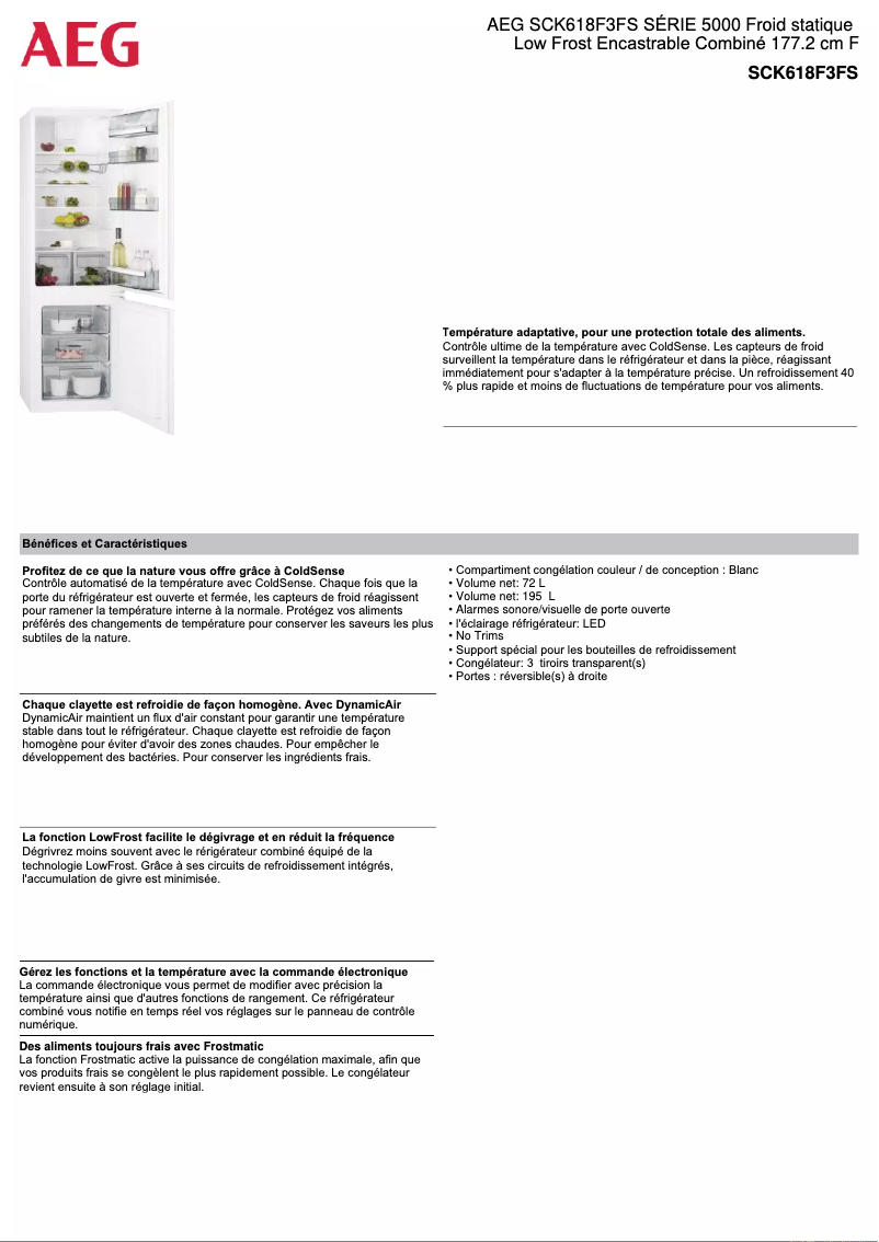 Image de la première page du manuel de l'appareil SCK618F3FS
