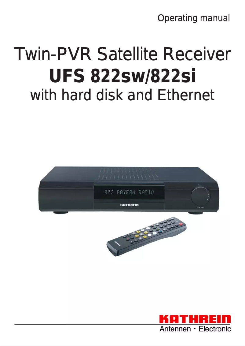 Página 1 del manual Manual de usuario Kathrein UFS 822si