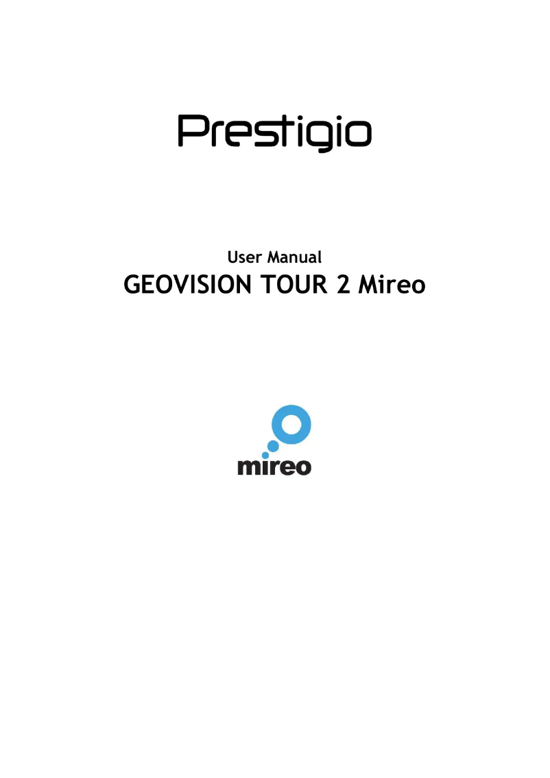 Page n°1 - Manuel utilisateur Prestigio GeoVision Tour 2