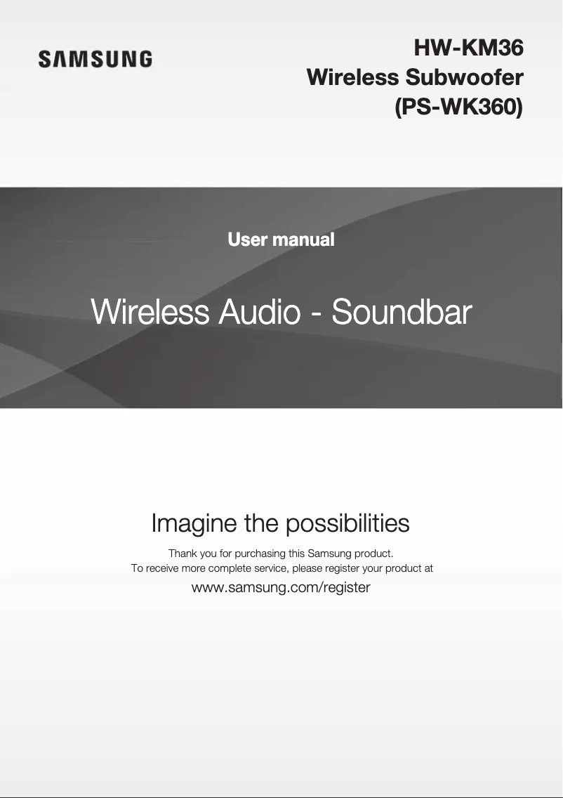 Image de la première page du manuel de l'appareil HW-KM36