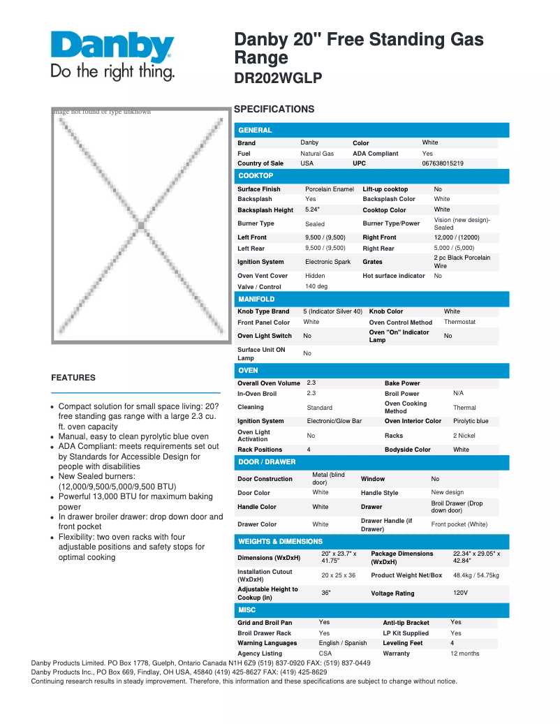 Image de la première page du manuel de l'appareil DR202WGLP