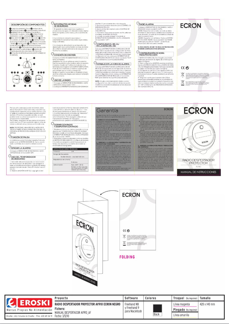 Page 1 de la notice Manuel utilisateur Ecron AV-910