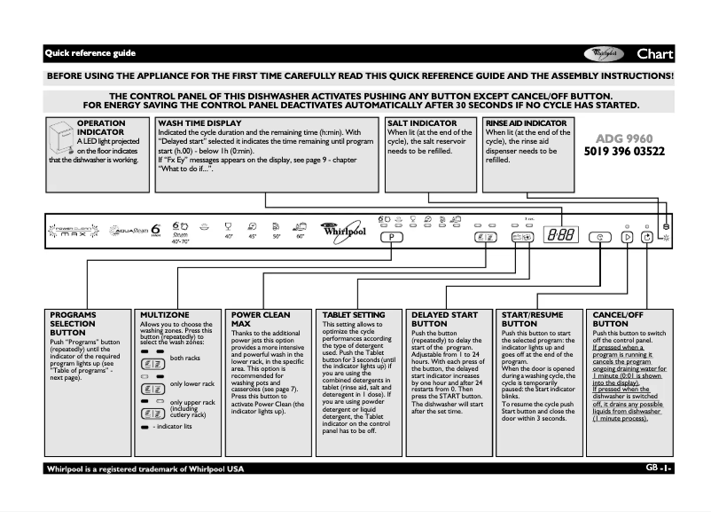 Imagen de la primera página del manual del dispositivo ADG 9960