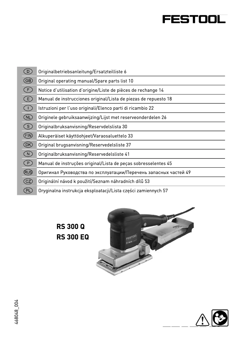 Página 1 del manual Manual de usuario Festool RS 300 EQ-Plus