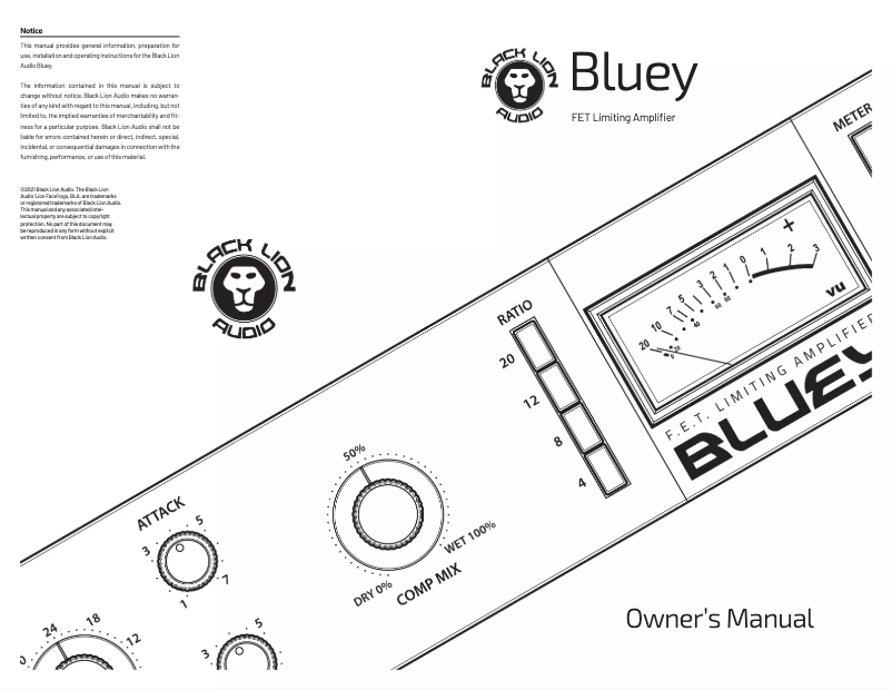 Page 1 de la notice Manuel utilisateur Black Lion Audio Bluey