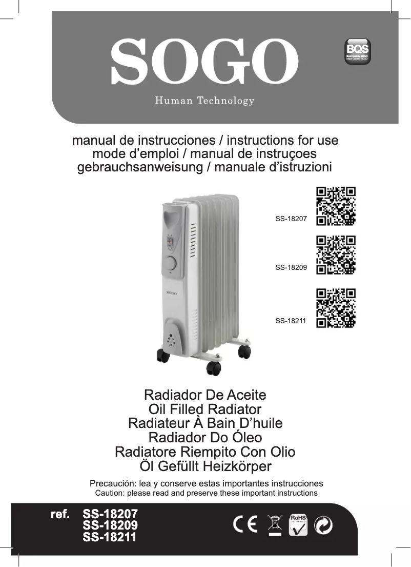 Image de la première page du manuel de l'appareil CAL-SS-18211