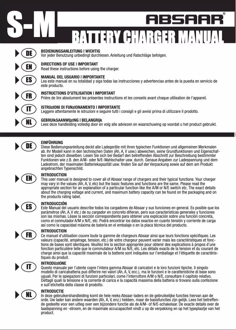 Página 1 del manual Manual de usuario Absaar S-M