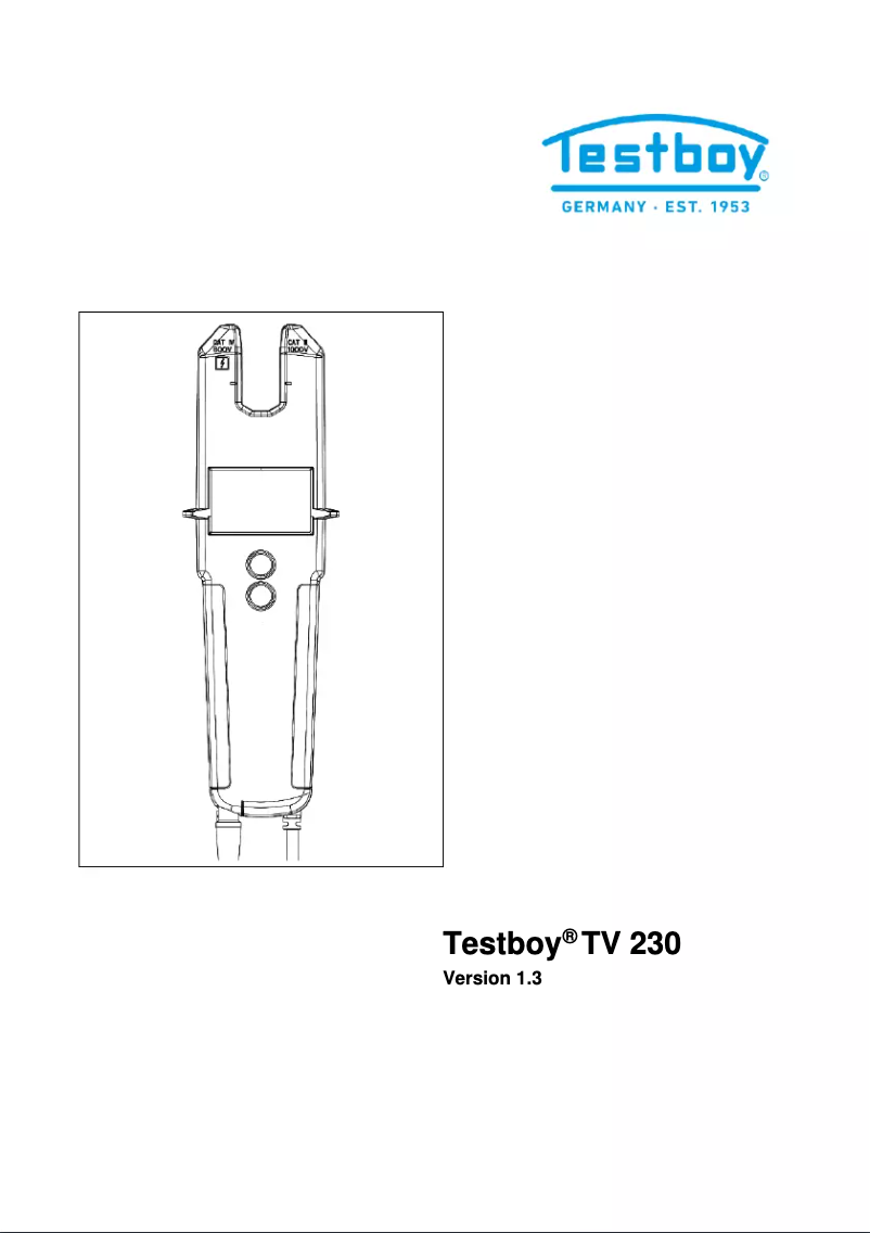 Page 1 de la notice Manuel utilisateur Testboy TV 230