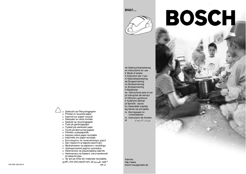 Page 1 de la notice Manuel utilisateur Bosch BSG 71866
