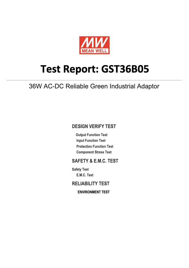 Page 1 de la notice Fiche technique Mean Well GST36B05-P1J