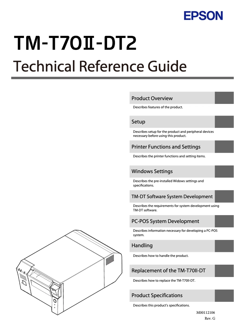 Page 1 de la notice Manuel utilisateur Epson TM-T70II-DT2