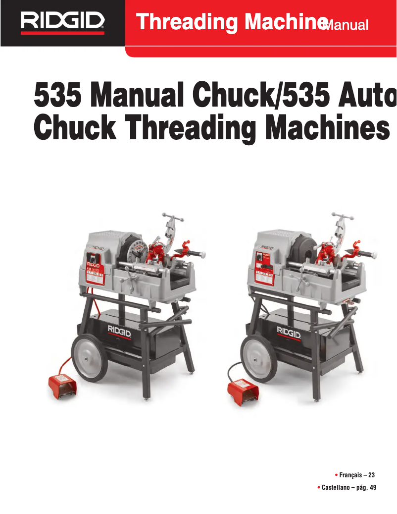 Page 1 de la notice Manuel utilisateur Ridgid 535