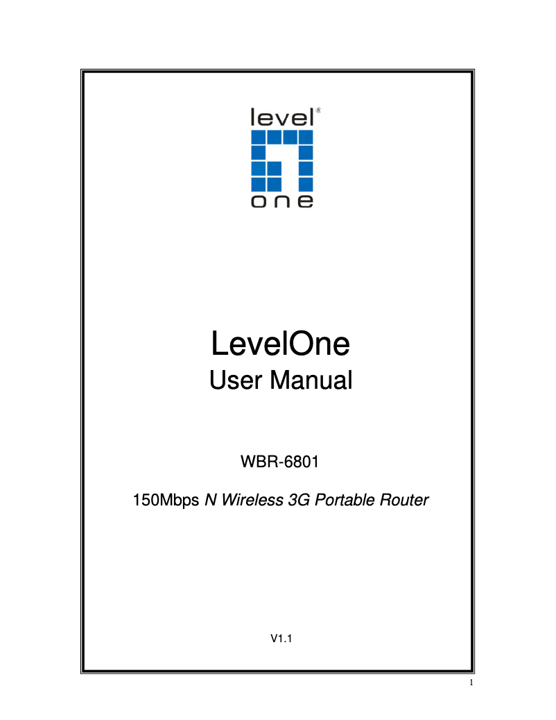 Page n°1 - Manuel utilisateur LevelOne WBR-6801