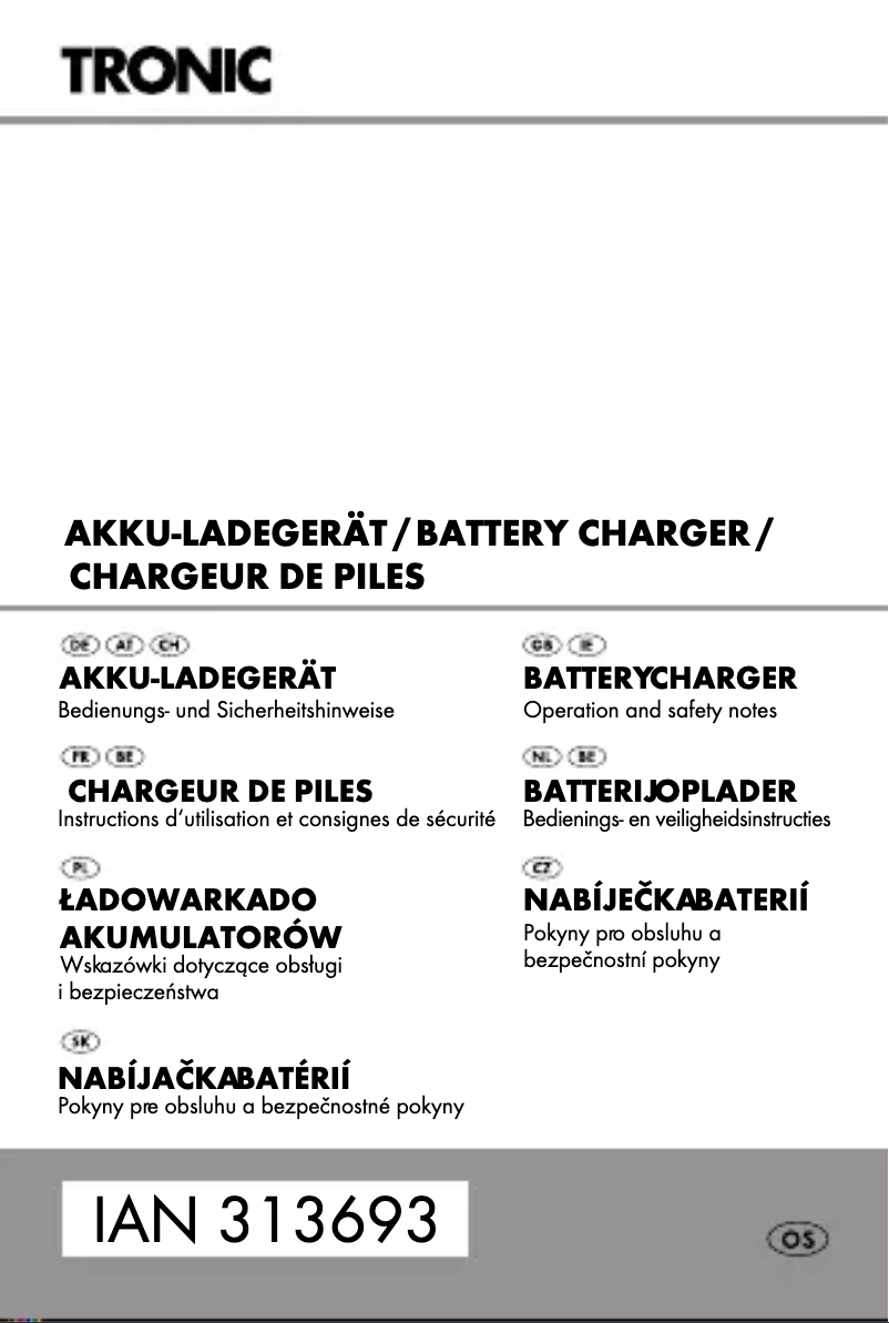 Page 1 de la notice Manuel utilisateur Tronic TLG 500 B1