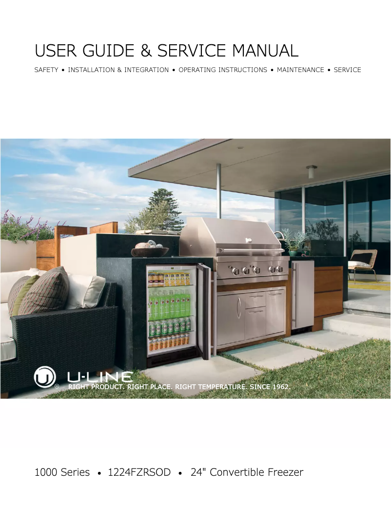 Page n°1 - Manuel utilisateur U-Line U-1224FZROD