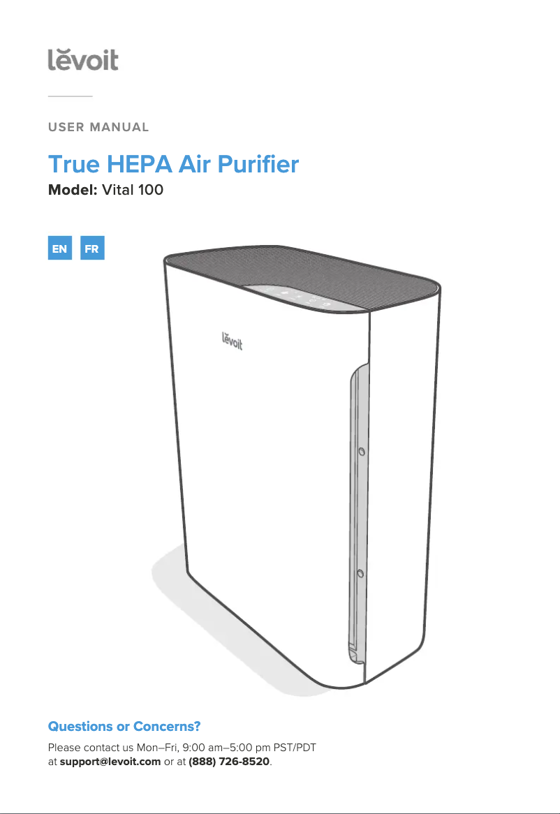 Page n°1 - Manuel utilisateur Levoit Vital 100