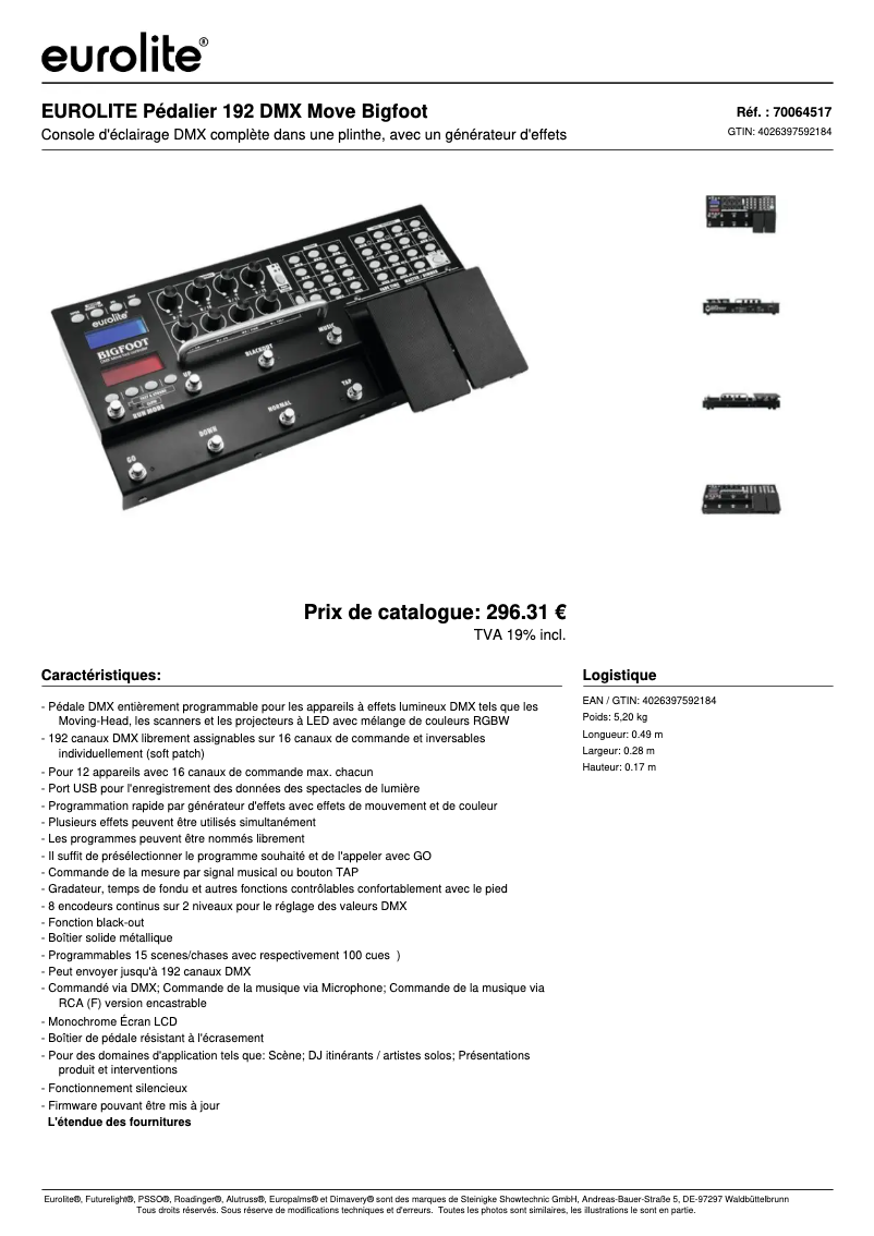 Image de la première page du manuel de l'appareil DMX Move Bigfoot