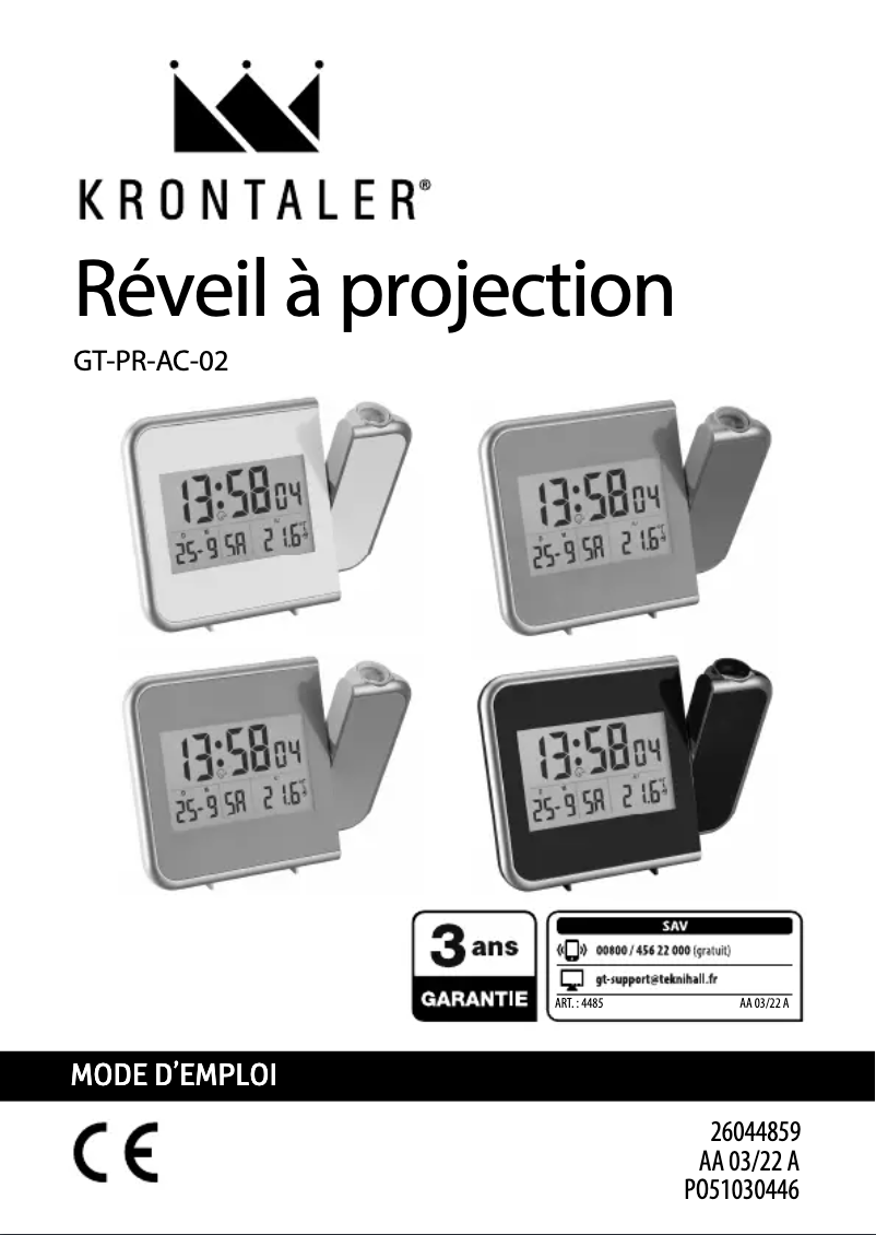 Image de la première page du manuel de l'appareil GT-PR-AC-02
