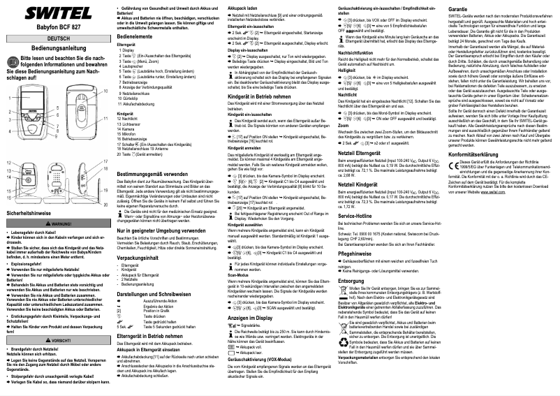 Image de la première page du manuel de l'appareil BCF827