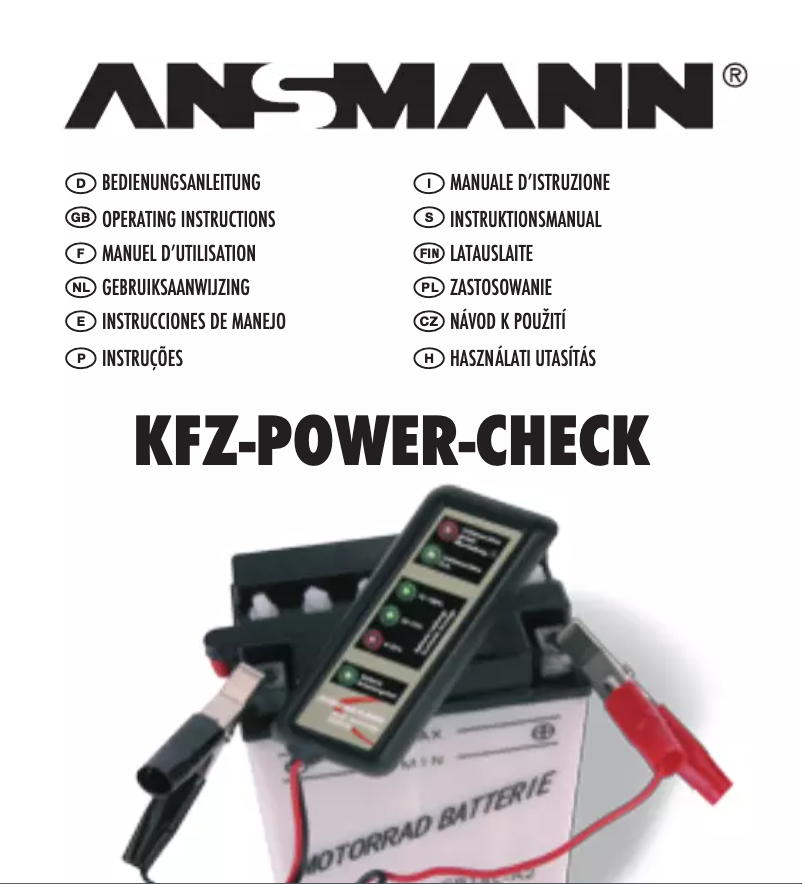 Page 1 de la notice Manuel utilisateur Ansmann Vehicle power check