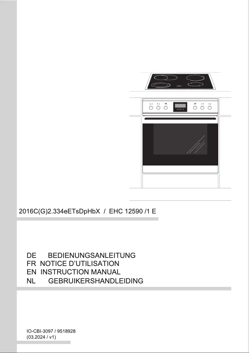 Page n°1 - Manuel utilisateur Amica EHC 12590 E