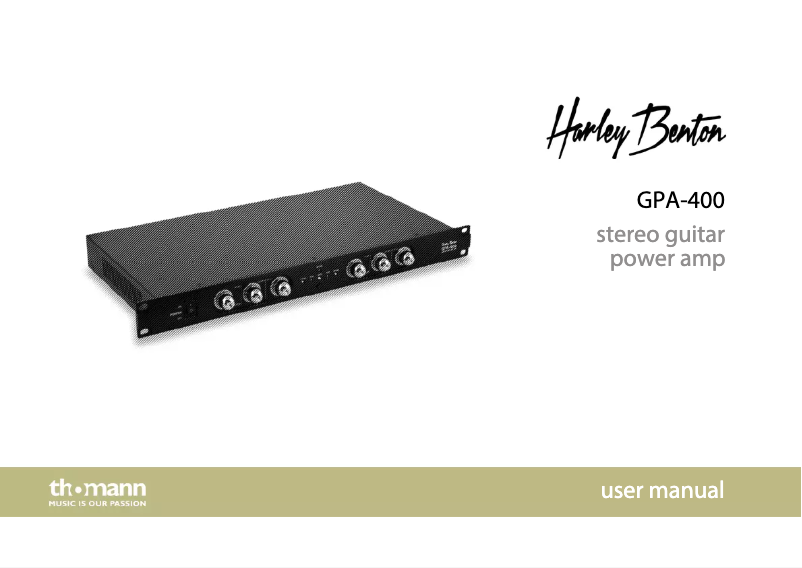 Page 1 de la notice Manuel utilisateur Harley Benton GPA-400