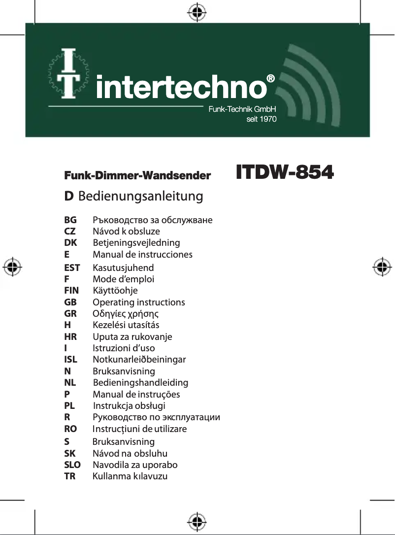 Image de la première page du manuel de l'appareil ITDW-854