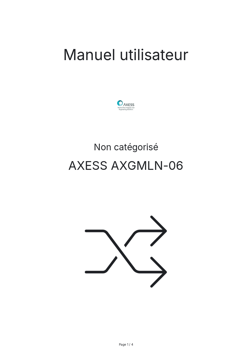 Page n°1 - Manuel utilisateur AXESS AXGMLN-06