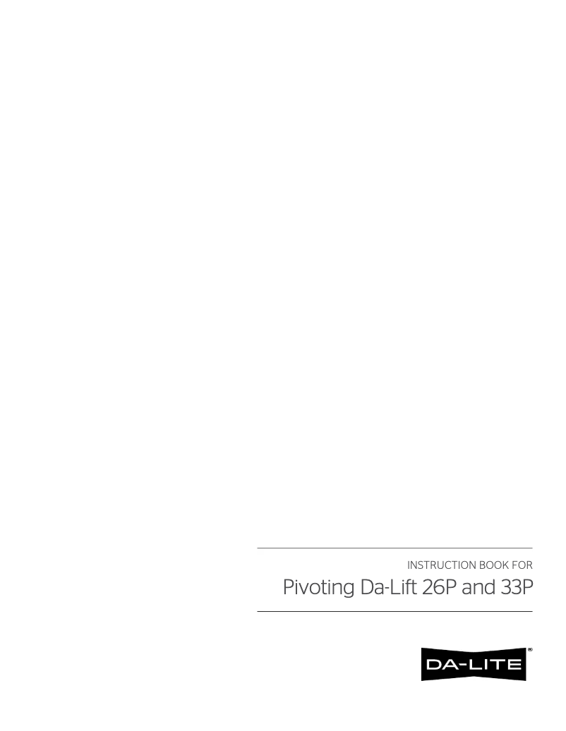 Page 1 de la notice Manuel utilisateur Da-Lite Da-Lift 33P 7467E