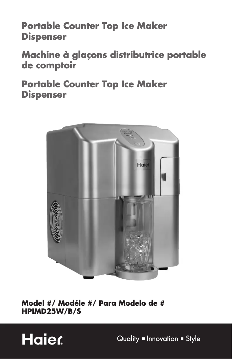 Image de la première page du manuel de l'appareil HPIMD25B