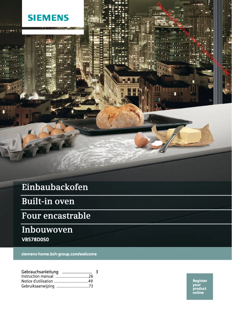 Page n°1 - Fiche technique Siemens iQ500 VB578D0S0