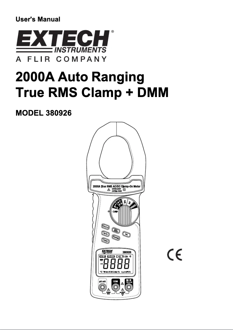 Page 1 de la notice Manuel utilisateur Extech 380926