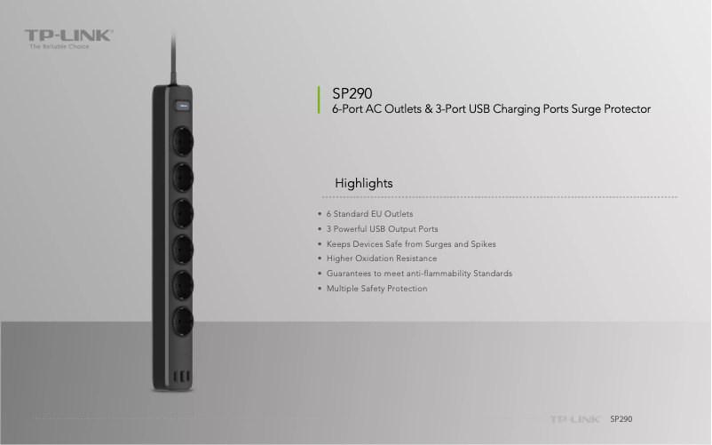 Page n°1 - Fiche technique TP-Link SP290