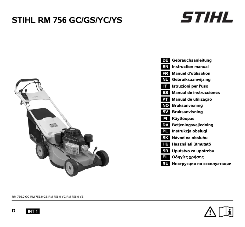 Page 1 de la notice Manuel utilisateur Stihl RM 756 YC