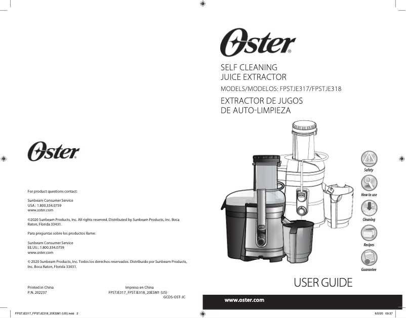 Image de la première page du manuel de l'appareil FPSTJE318-SC