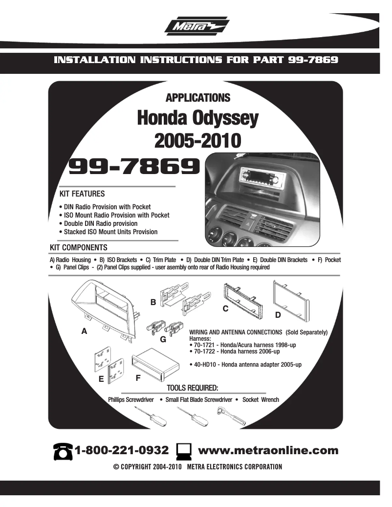 Página 1 del manual Guía de instalación Metra 99-7869
