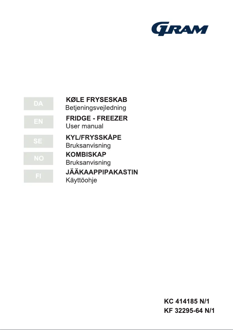 Page 1 de la notice Manuel utilisateur Gram KC 414185 N/1