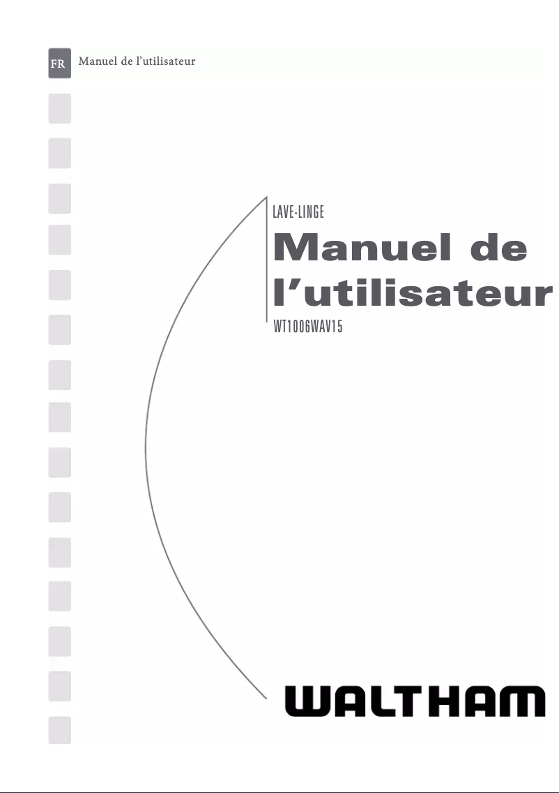 Page 1 de la notice Manuel utilisateur Waltham WT 1006 WAV 15